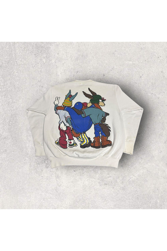 Vintage TULTEX 1993 Looney Tunes Double Sided Hip Hop Crewneck- L