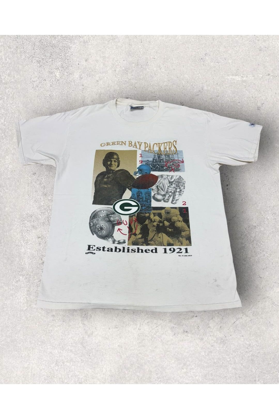 Vintage Lee Sport 1995 Green Bay Packers Established 1921 Tee- L
