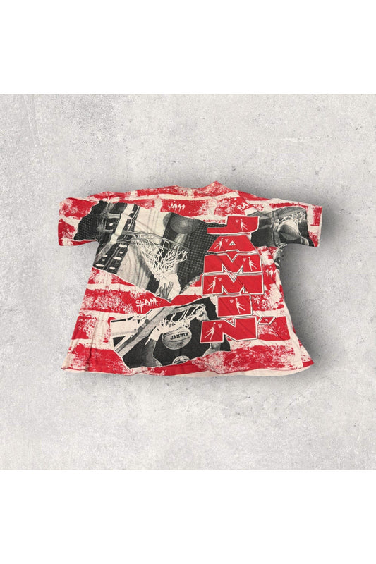 Vintage Okina Single Stitch JAMMIN' All Over Print Basketball Tee- XL
