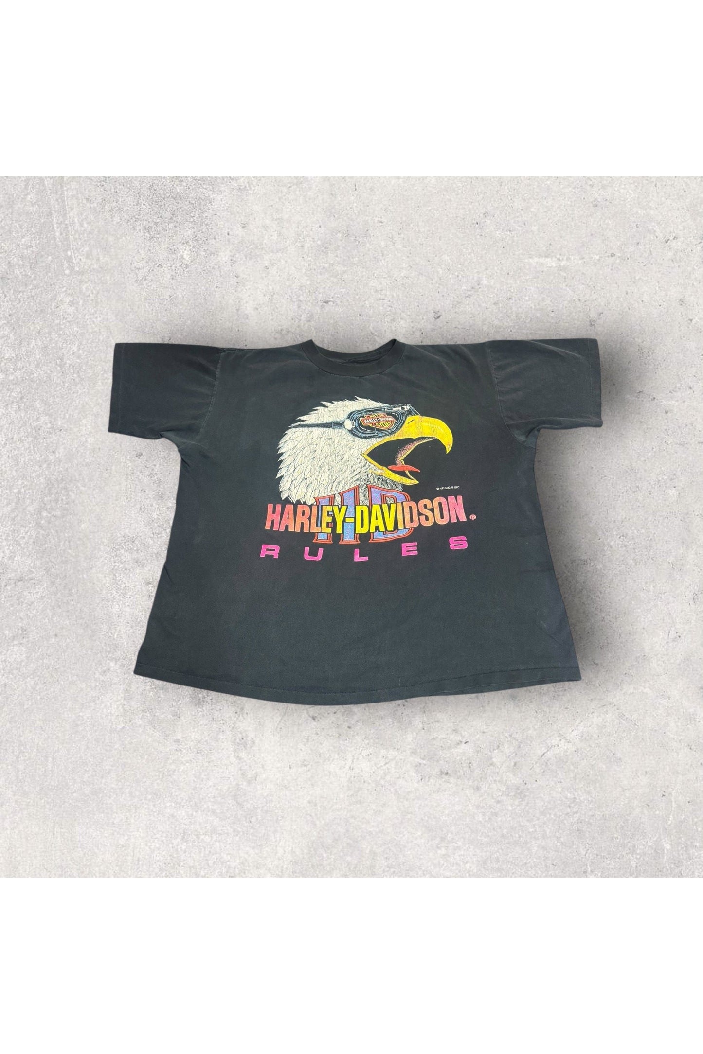 Vintage 90s Single Stitch Harley-Davidson Rules Tee- XL/XXL
