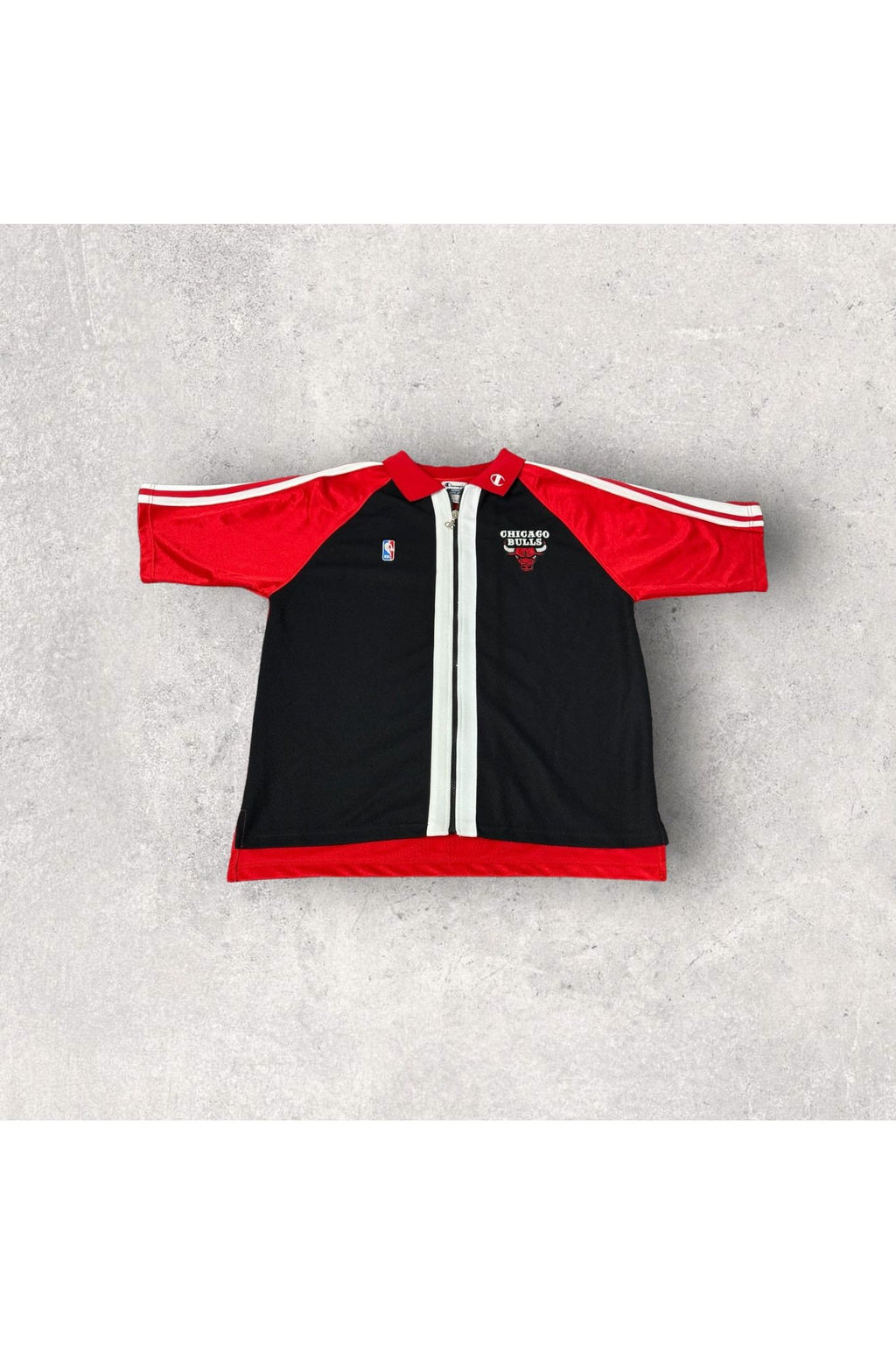 Vintage Champion Chicago Bulls Collared Zip Up Shirt- L