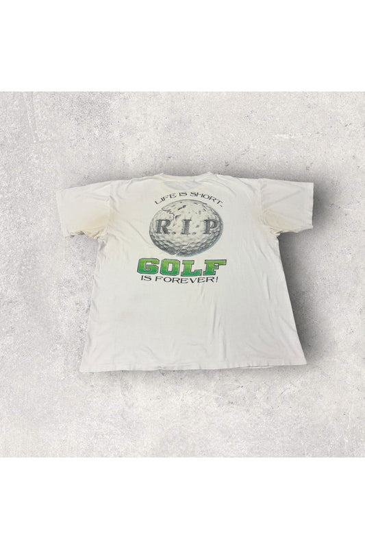 Vintage Oneita Power-T Core Sports Life Is Short Golf Is Forever Tee- XL