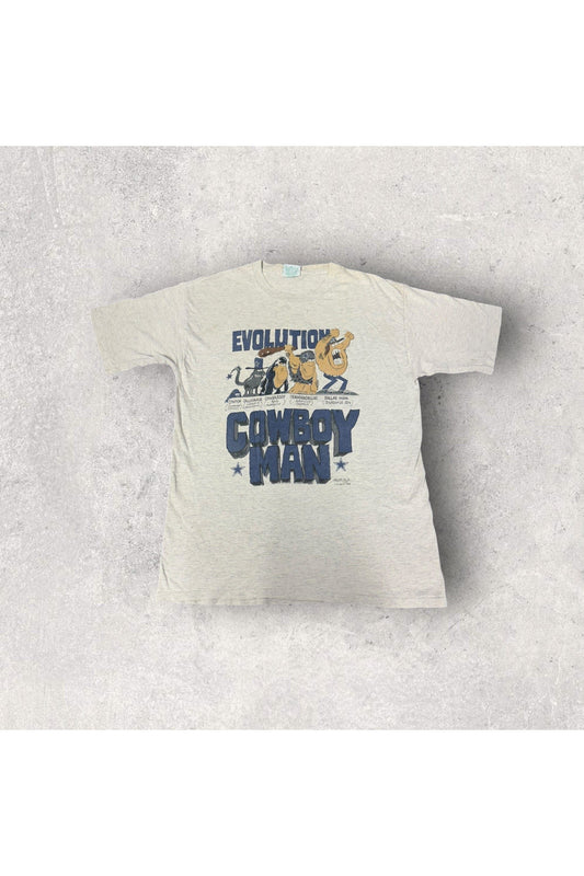 Vintage 1992 Evolution of a Cowboy Man Dallas Cowboys Tee- L