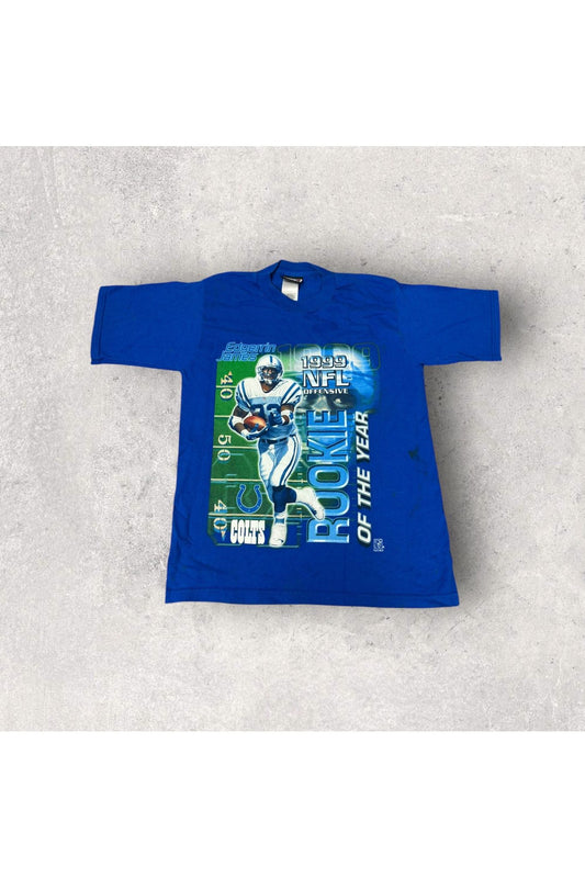 Vintage Pro Player 1999 Indianapolis Colts Edgerrin James Rookie of The Year Tee- YTH L (14-16)
