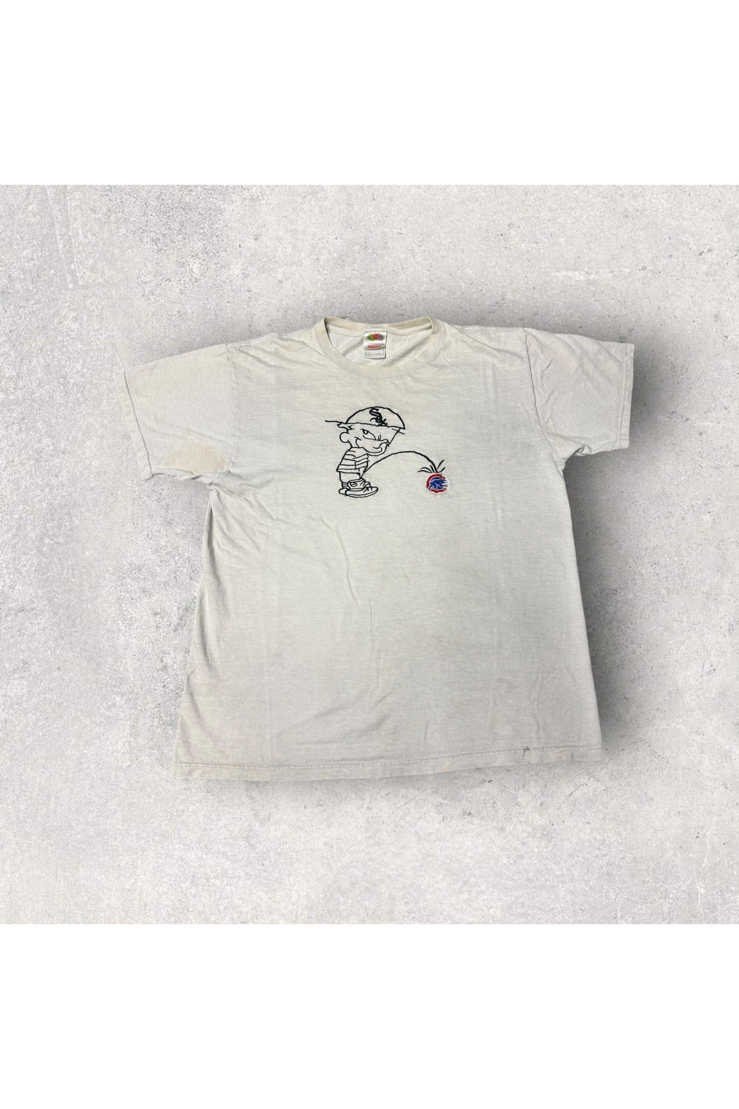 Vintage Y2K Piss on Cubs Embroidered Chicago White Sox Bootleg Tee- L