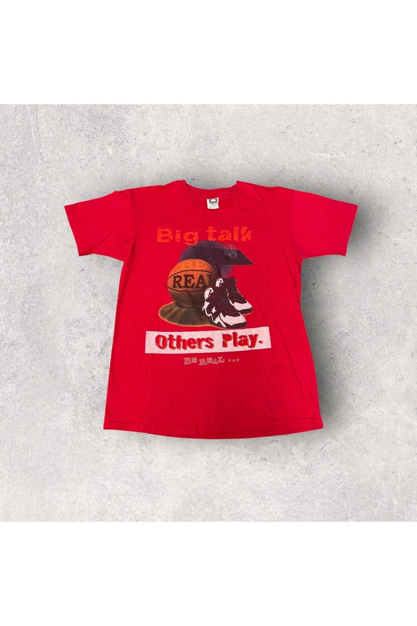 Vintage Single Stitch Big Talk Be Real Others Play Be Real...Basketball Tee- L