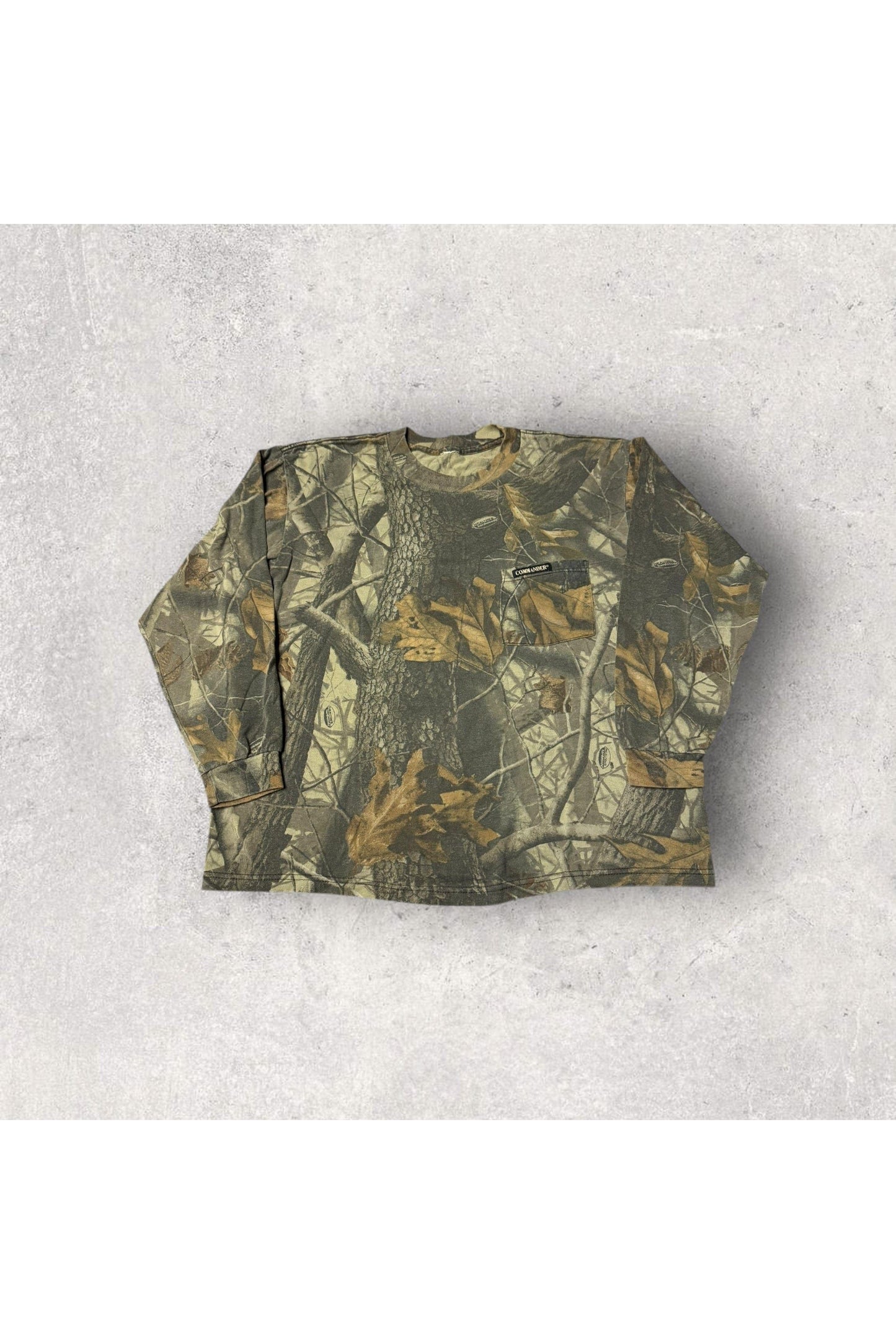 Vintage Commander Real Tree Camo Pocket Long Sleeve- L