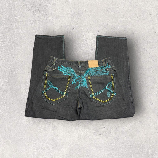Vintage Y2K Red Ape Authentic Baggy Fit Embroidered Jeans- SZ 36 x 32