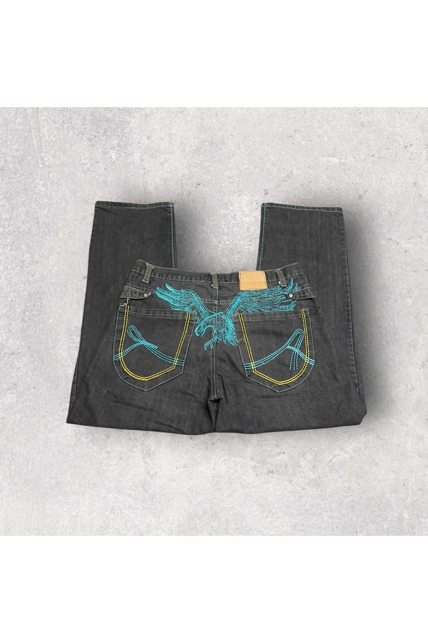 Vintage Y2K Red Ape Authentic Baggy Fit Embroidered Jeans- SZ 36 x 32