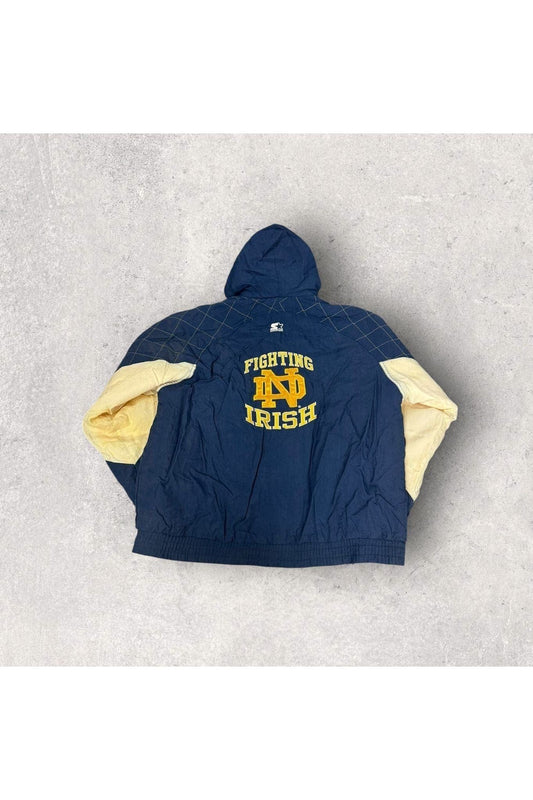 Vintage Notre Dame Starter Full Zip/Button Snap Winter Jacket- L