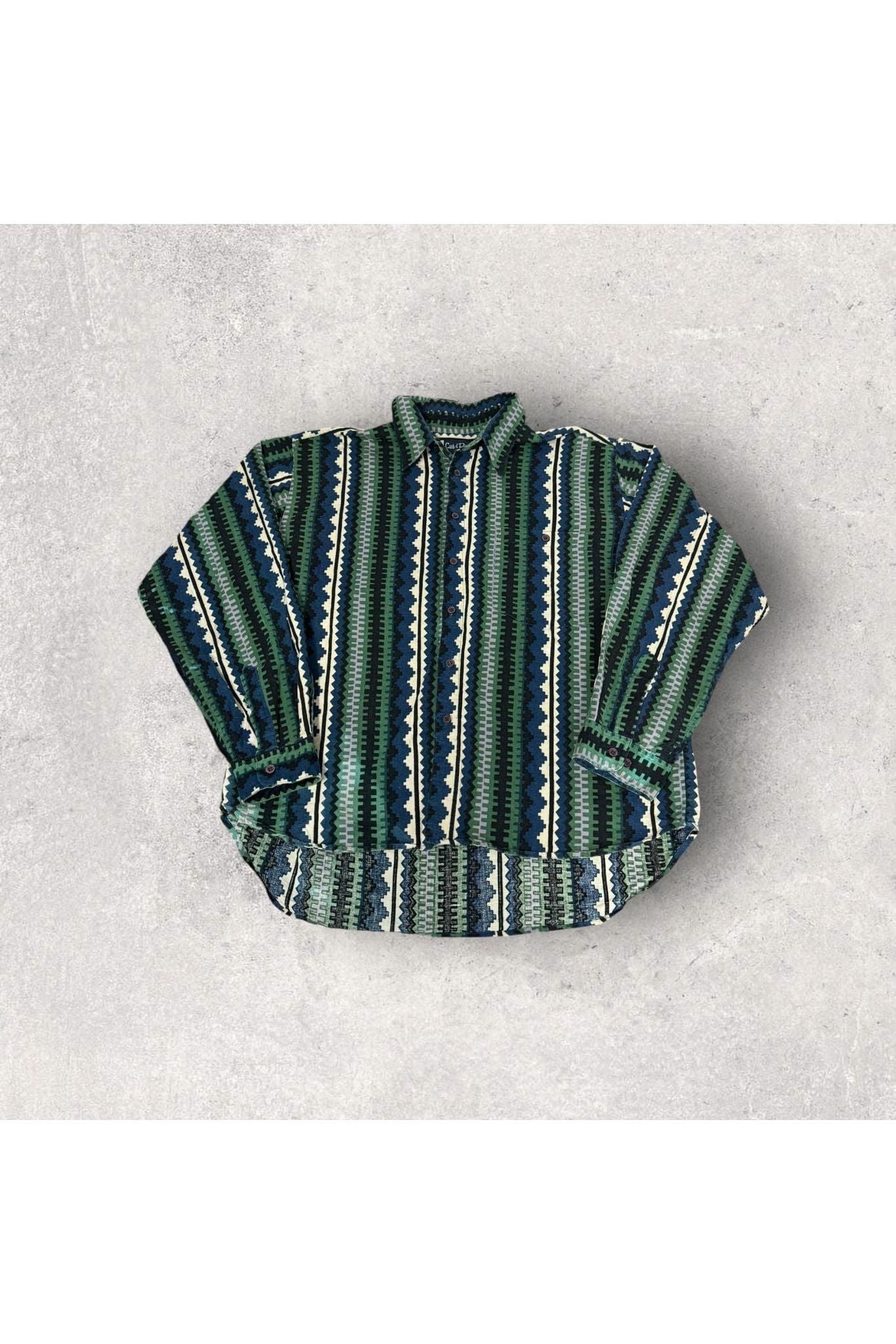 Vintage Cut & Dry Aztec Pattern Long Sleeve Button Up- XL