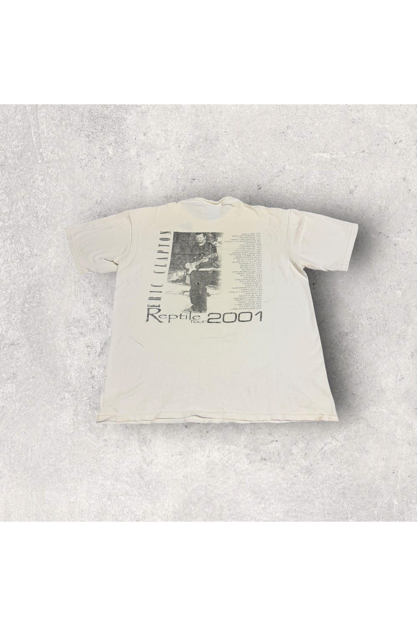 Vintage United Sports Eric Clapton 2001 Reptile Tour Tee- L
