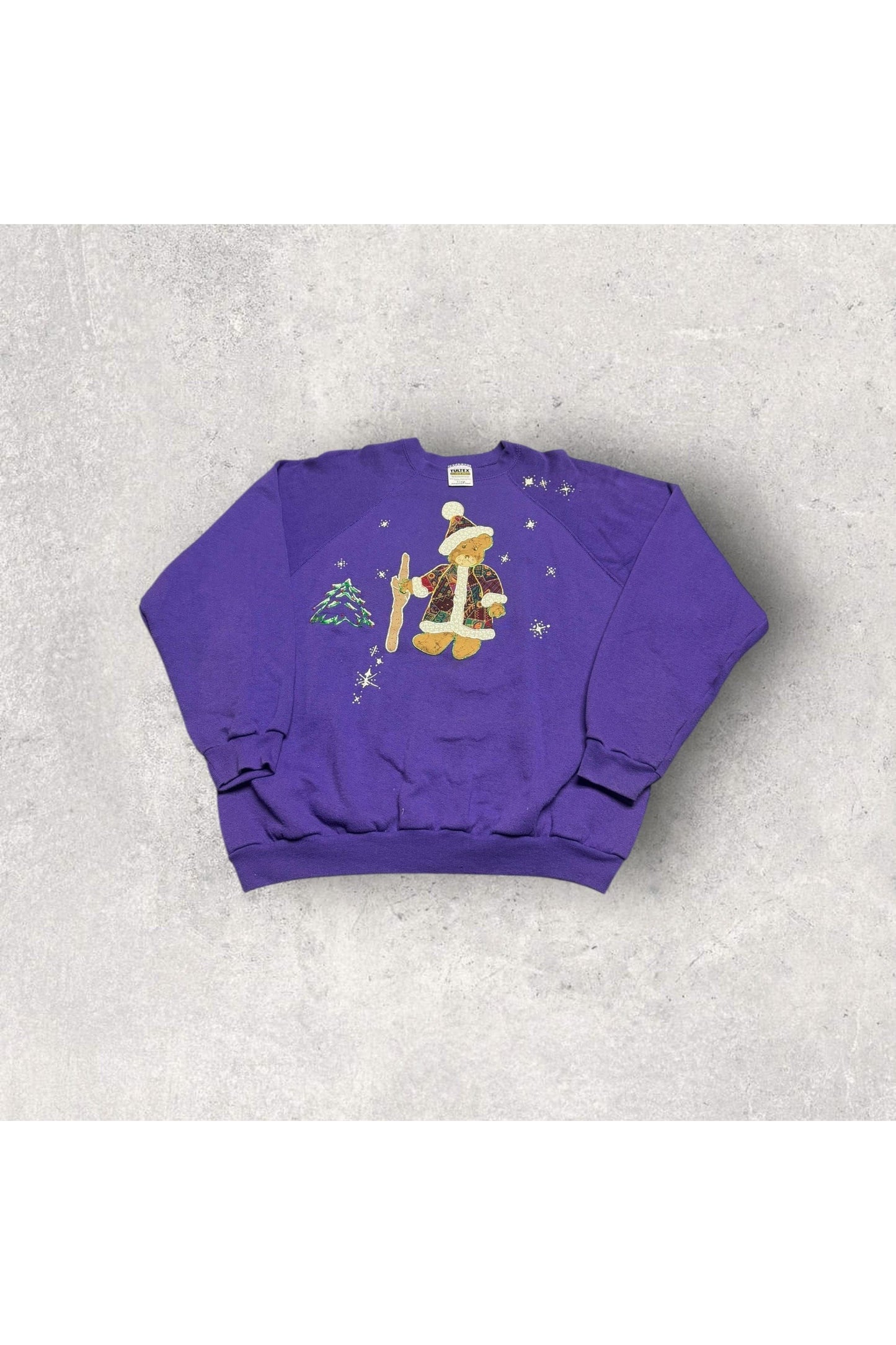 Vintage Tultex Custom Made Teddy Bear Christmas Crewneck- XL