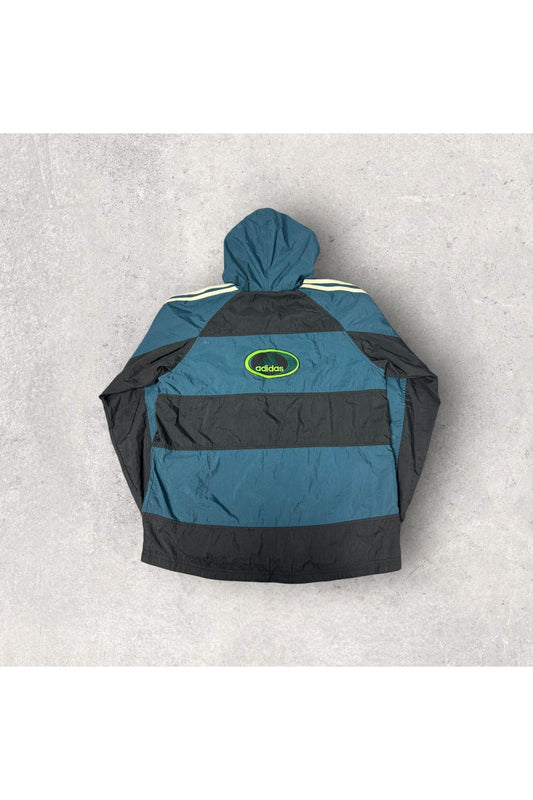 Vintage 90s Adidas 1/4 Zip Pullover Hooded Windbreaker- S