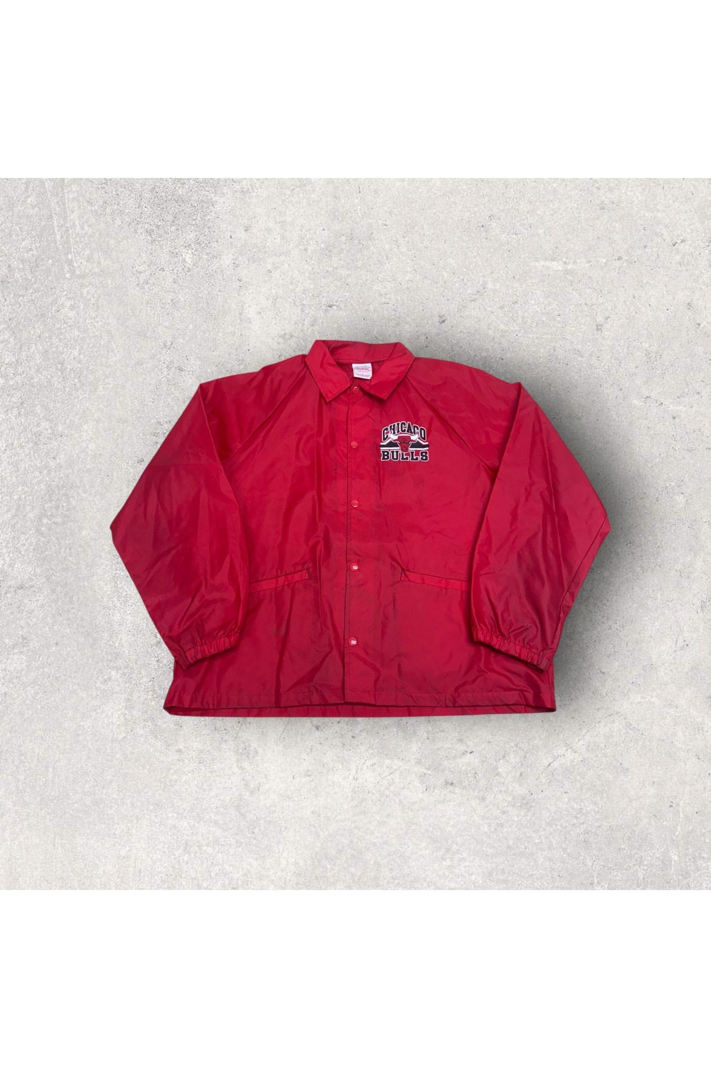 Vintage Cardinal Made In USA Chicago Bulls Button Snap Windbreaker- L