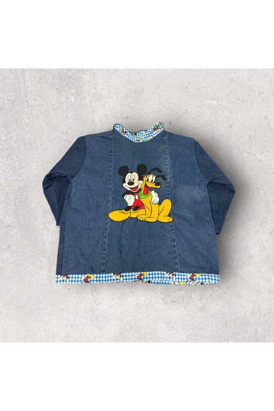 Vintage Mickey Mouse Denim Long Jacket- 3XL