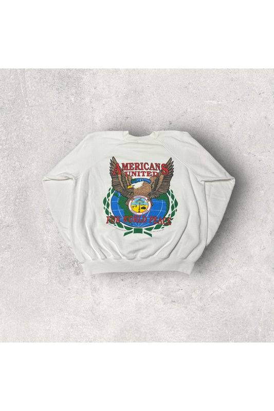 Vintage 1991 Operation Desert Storm Americans United For World Peace Crewneck- XL