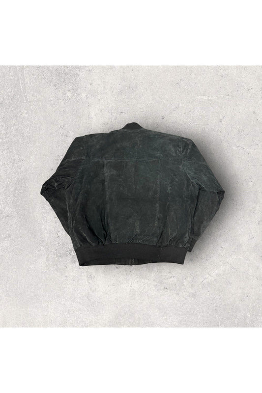 Vintage Serge Platini Milan Italy Suede Bomber Jacket- M