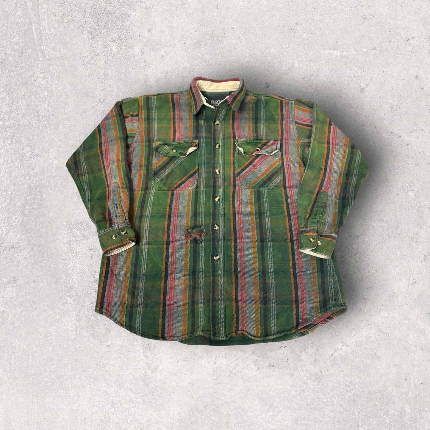 Vintage Elkmont Outfitters Long Sleeve Flannel Button Up- XXLT