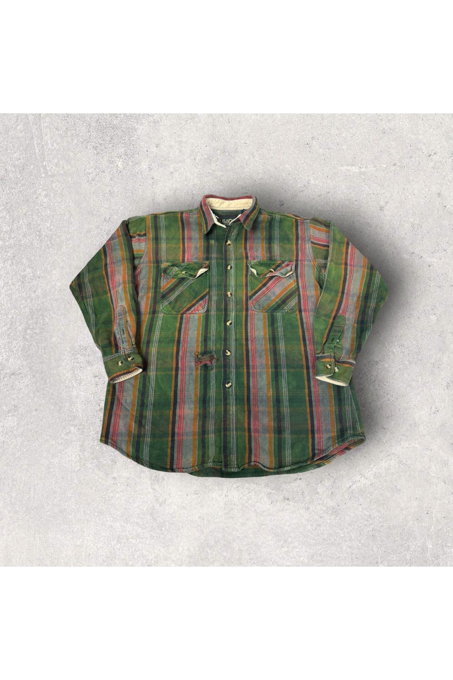 Vintage Elkmont Outfitters Long Sleeve Flannel Button Up- XXLT