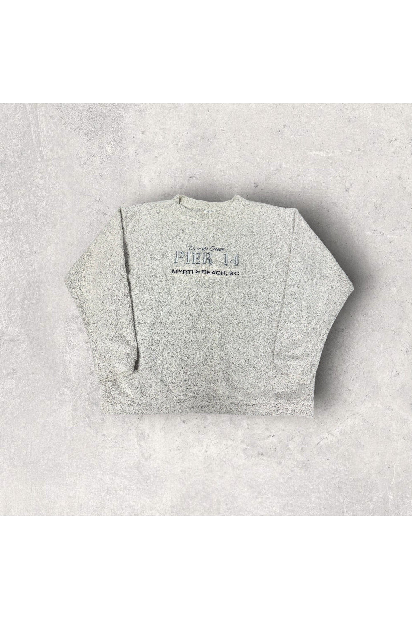 Vintage Trade Winds USA Over The Ocean Pier 14 Myrtle Beach, SC Crewneck- L