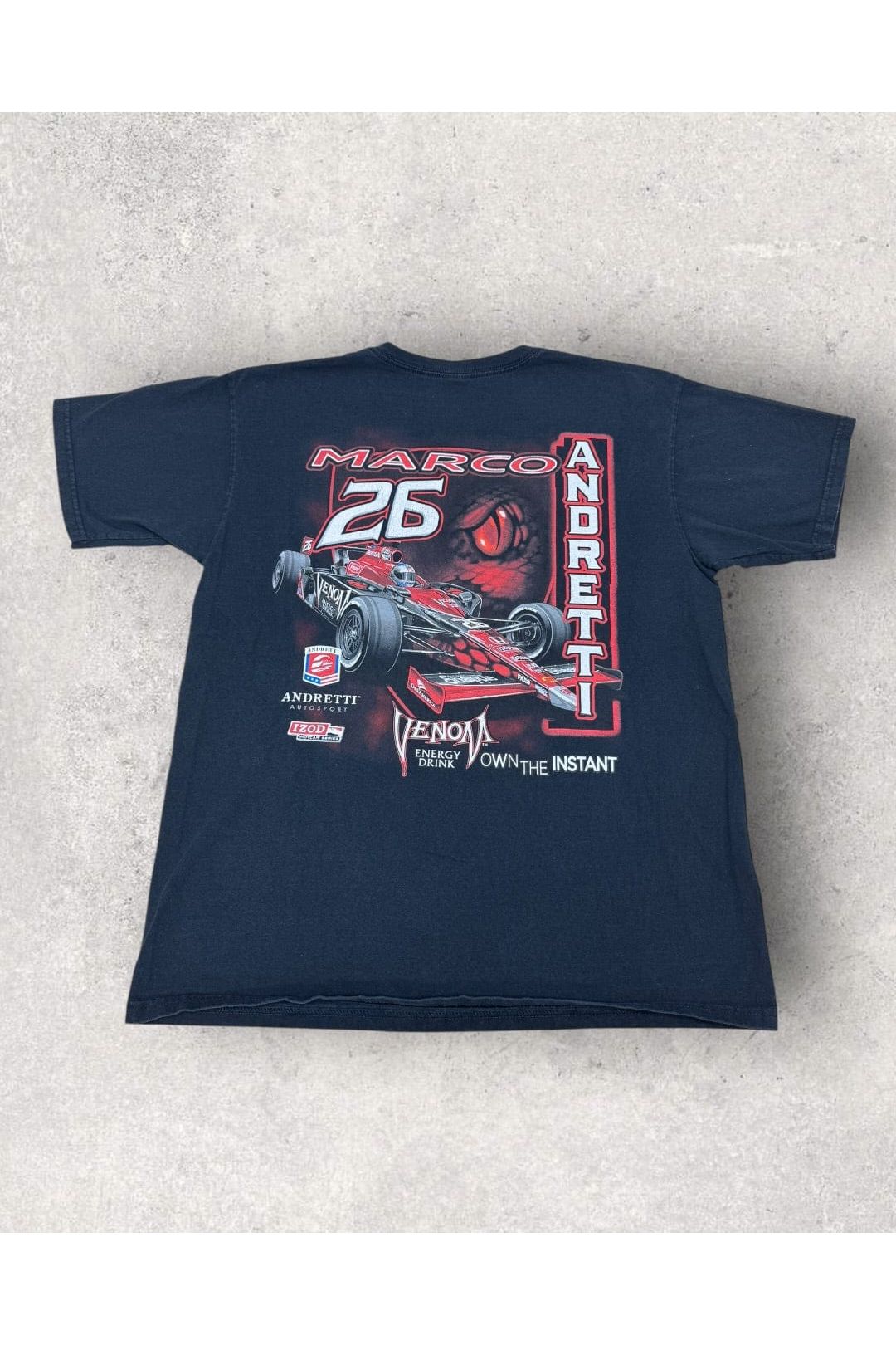Vintage Y2K Anvil Marco Andretti Venom Energy Drink Racing Tee- L