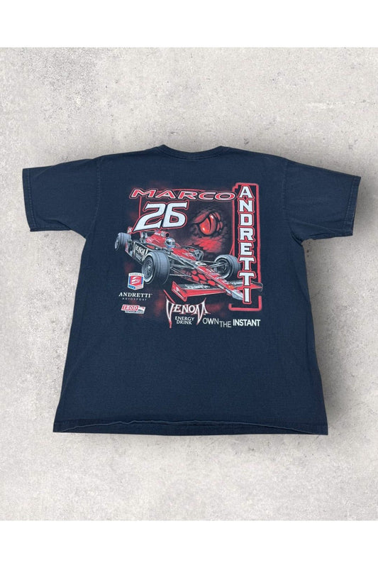Vintage Y2K Anvil Marco Andretti Venom Energy Drink Racing Tee- L