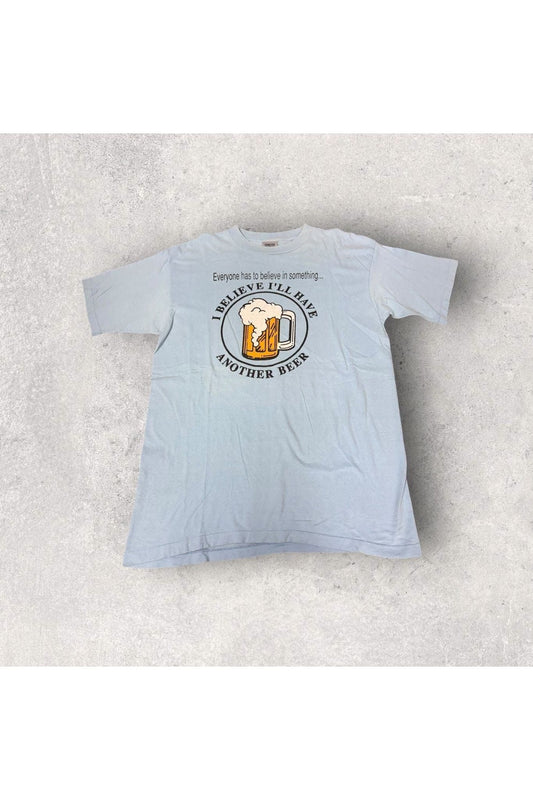 Vintage Single Stitch Oneita I Believe I'll Have Another Beer Tee- XL