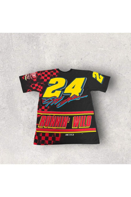 Vintage Deadstock w/out Tags Chase Authentics 1997 Jeff Gordon NASCAR All Over Print Tee- L