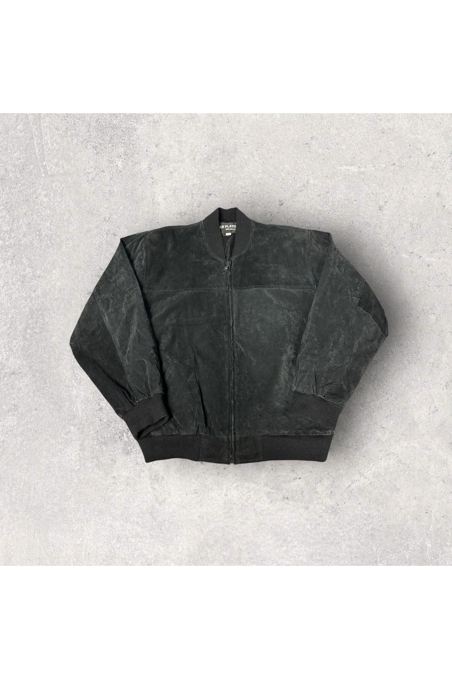 Vintage Serge Platini Milan Italy Suede Bomber Jacket- M