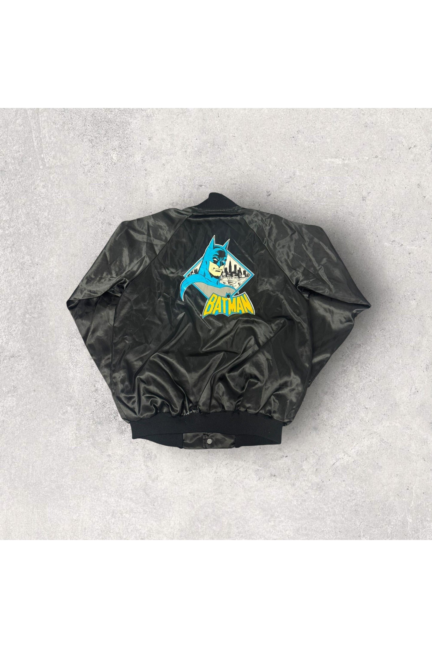 Vintage Chalk Line Batman Satin Bomber Jacket- M/L