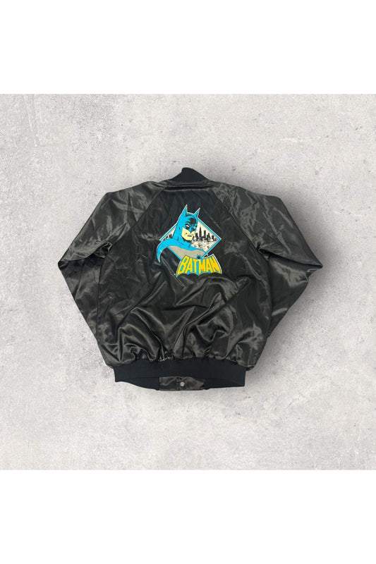 Vintage Chalk Line Batman Satin Bomber Jacket- M/L