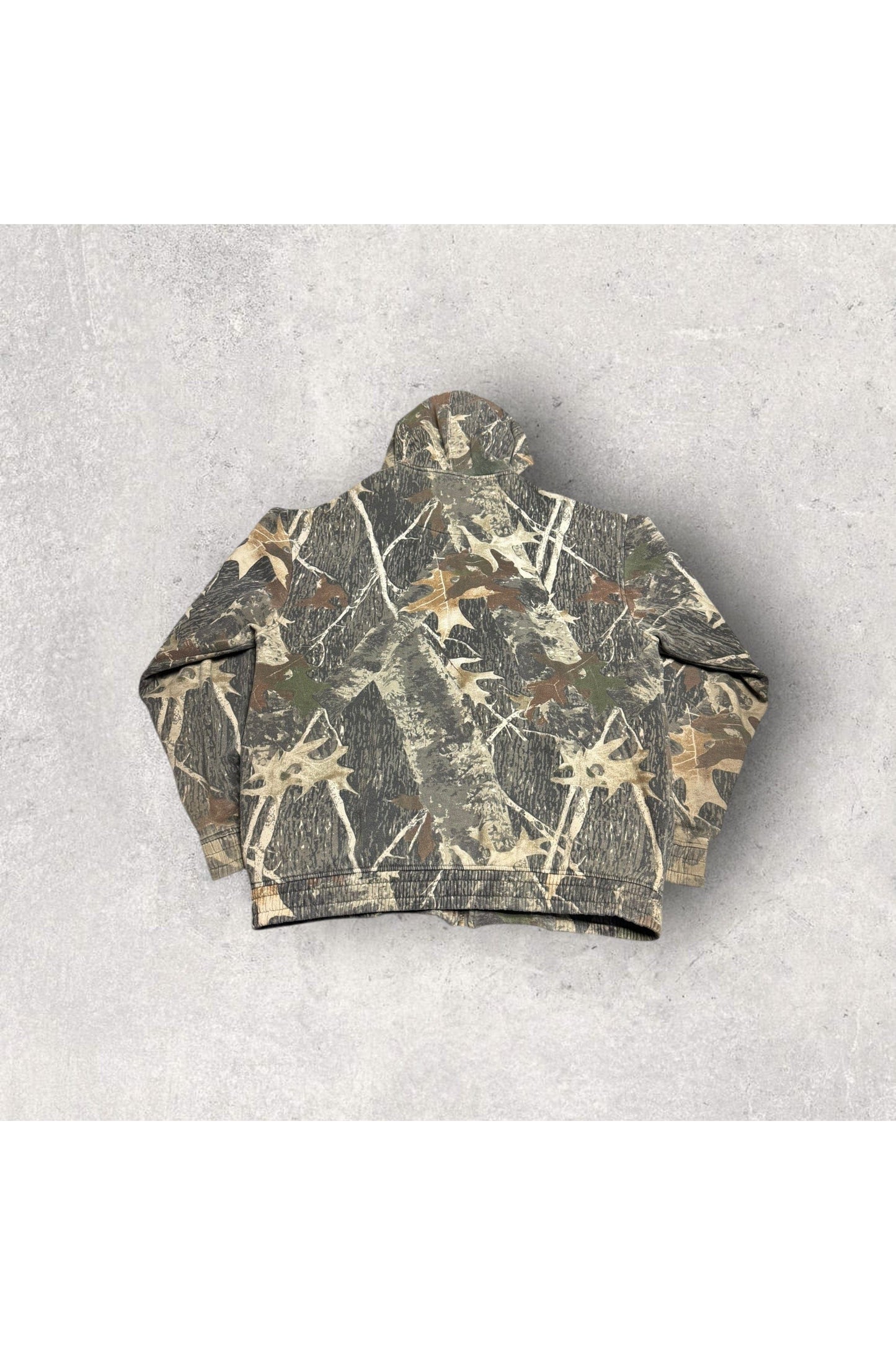 Vintage Old Mill Real Tree Camo Full Zip Hoodie- XL