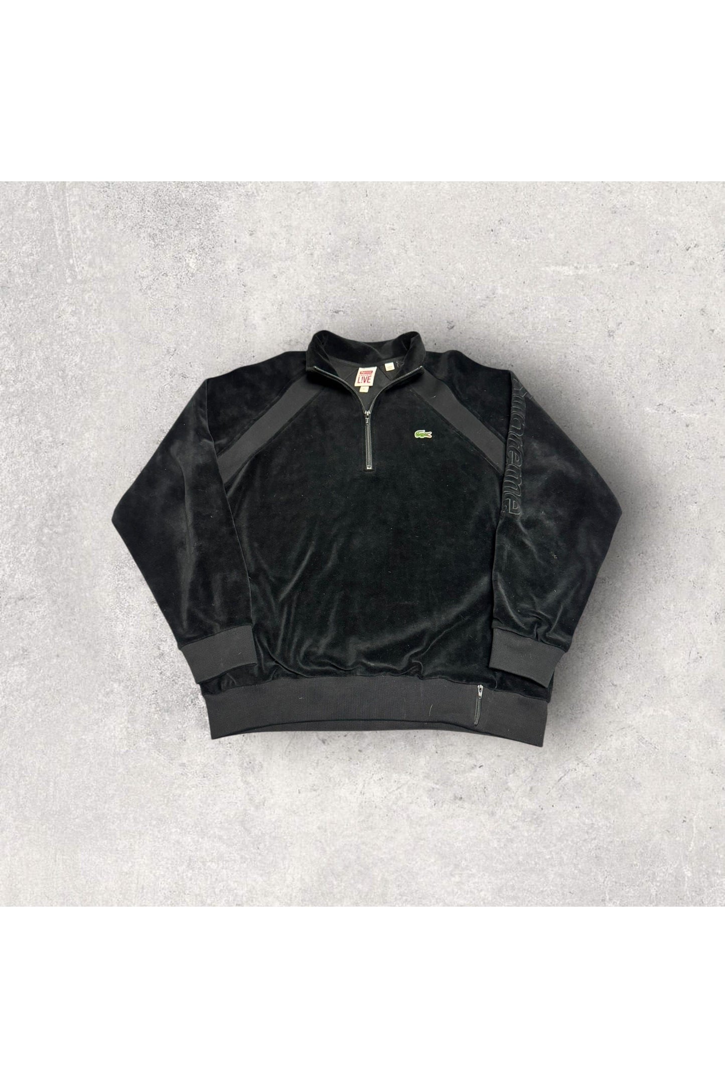 2018 SUPREME x Lacoste Velour 1/2 Zip Track Jacket- L