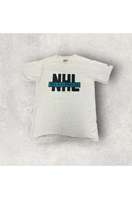 Vintage Nutmeg Mills Single Stitch NHL San Jose Sharks Embroidered Tee- M