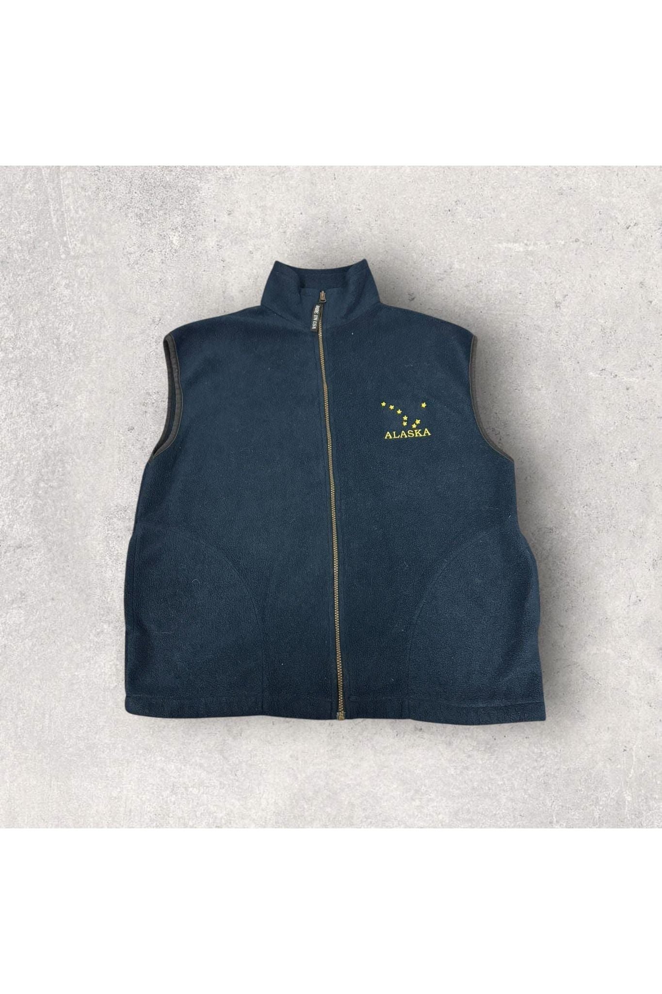 Vintage Alaska Embroidered Full Zip Fleece Vest- M