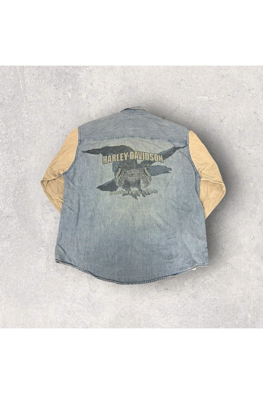Vintage Made In USA Harley-Davidson Biker Blues Long Sleeve Button Up- XL