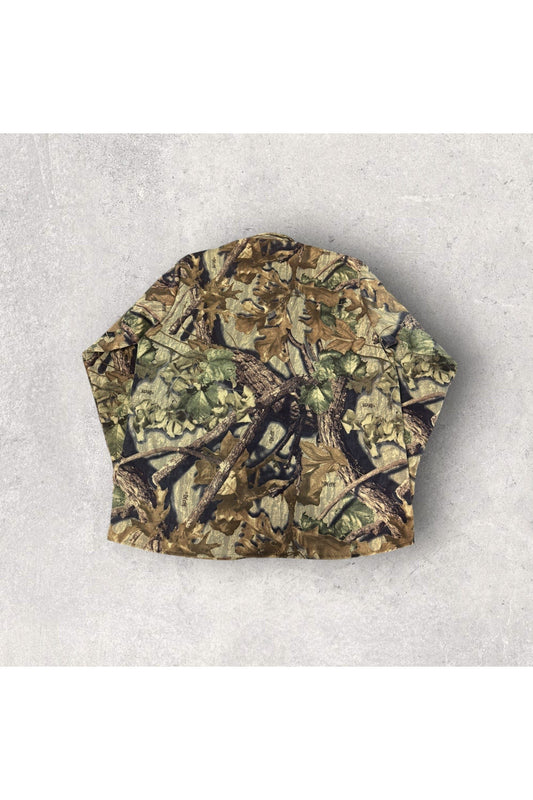 Vintage IDEAL Made In USA Real Tree Camo Button Up Light Jacket- XL
