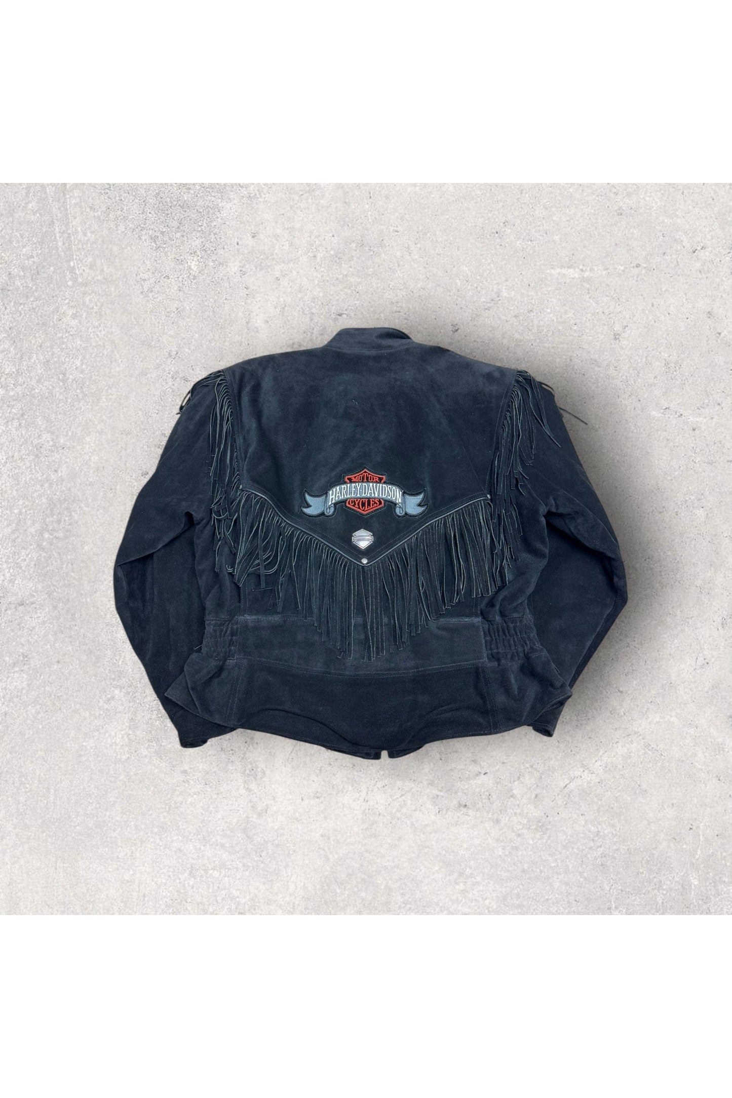 Vintage Women's Harley-Davidson Suede Fringe Biker Jacket- XL