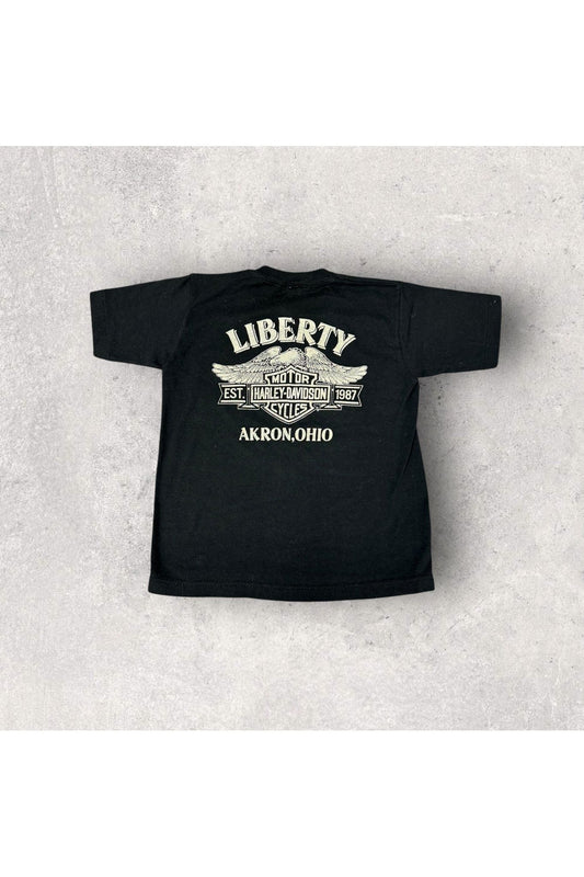 Vintage 1986 Harley-Davidson America's Pride Liberty Harley-Davidson Tee- YTH S (6-8)