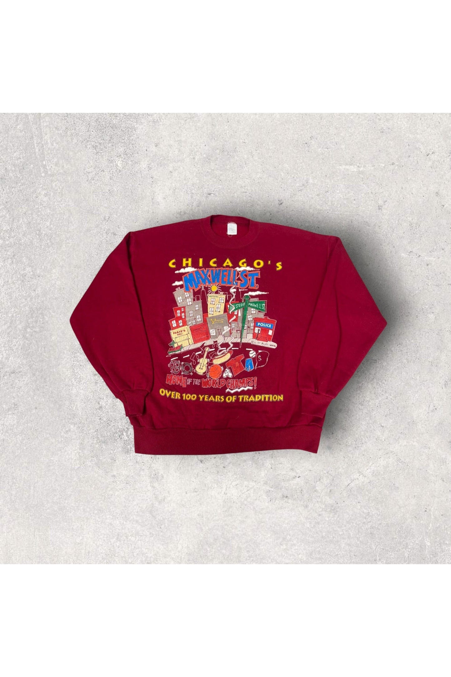 Vintage Chicago's Maxwell St. Home of the World Champs Crewneck- XL