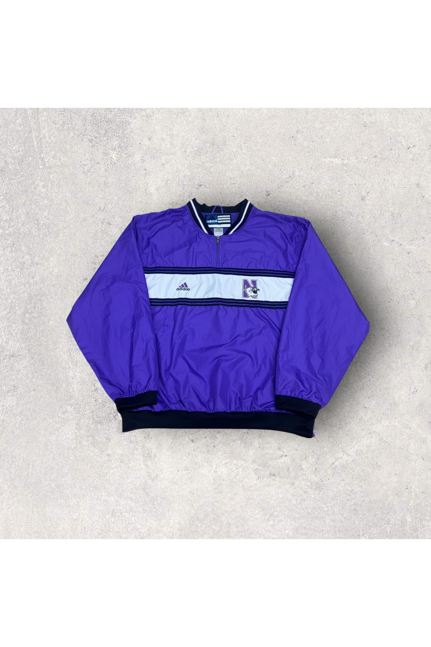 Vintage Adidas Team Northwestern University 1/4 Zip Pullover Windbreaker- XL