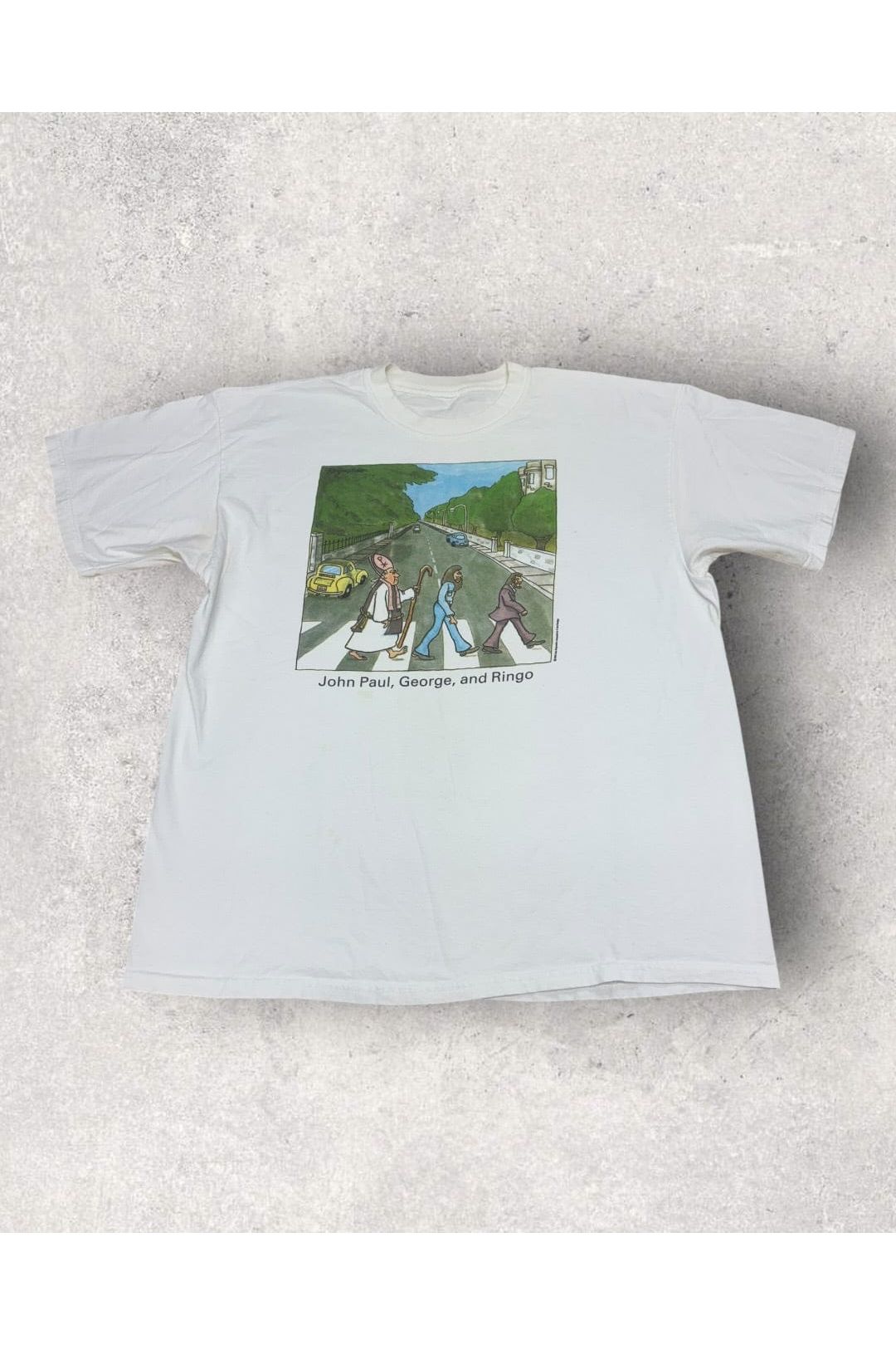 Vintage 1998 John Paul, George, and Ringo Christian The Beatles Abbey Road Parody Tee- XL
