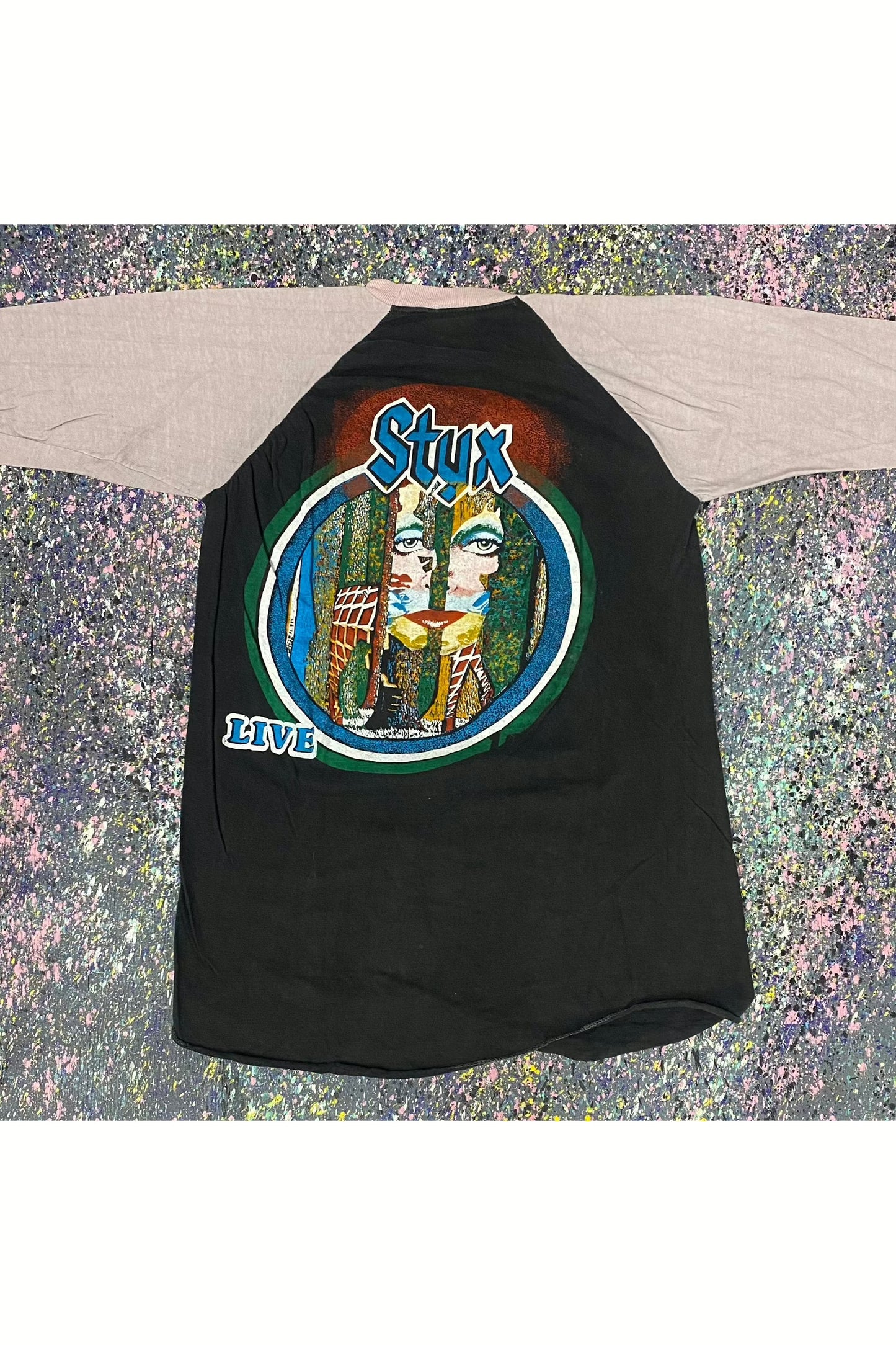 Vintage Fantasy Styx Live In Concert Bootleg 3/4 Sleeve Tee- M