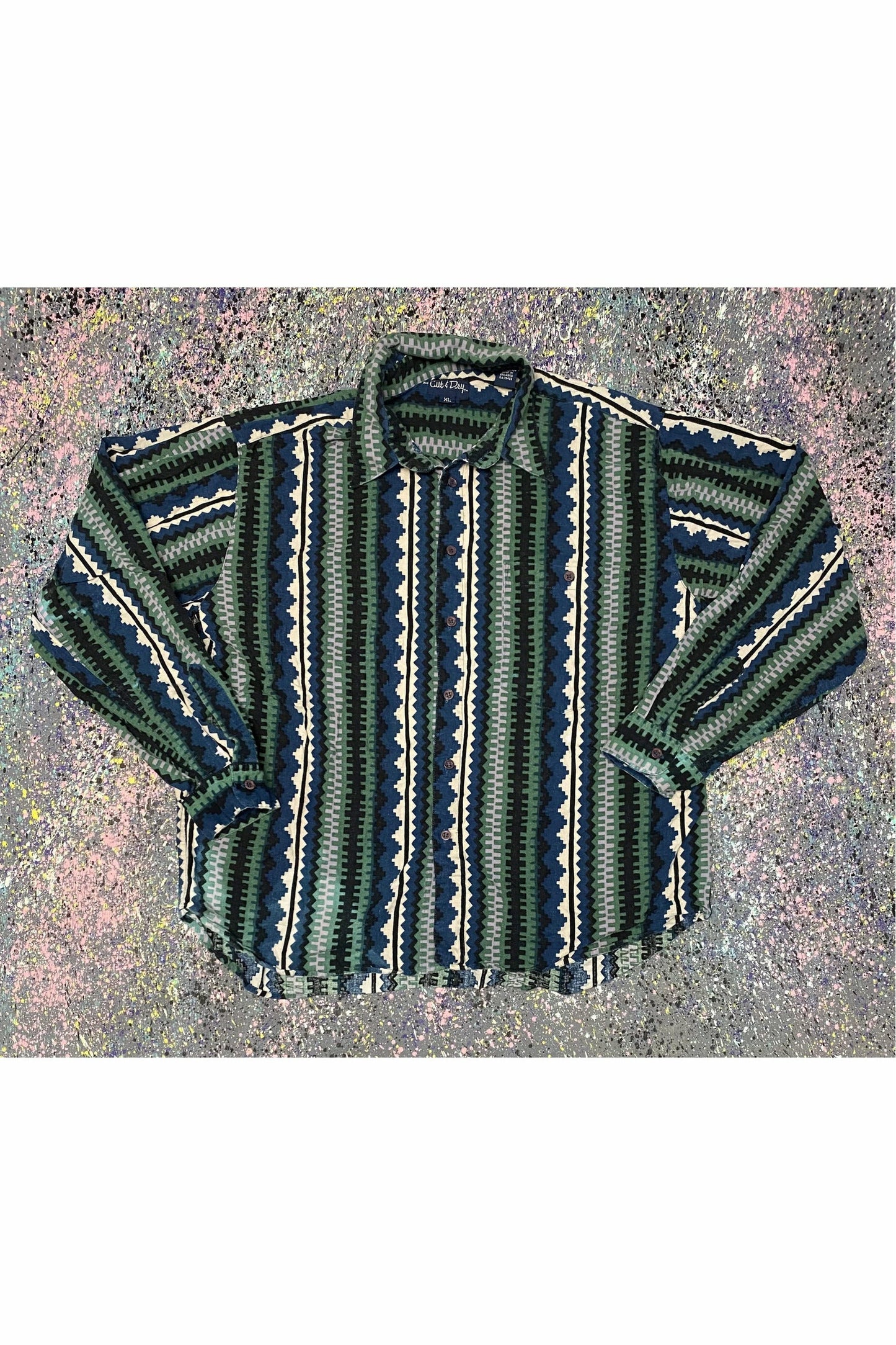Vintage Western/Aztec Style Button-Up- XL