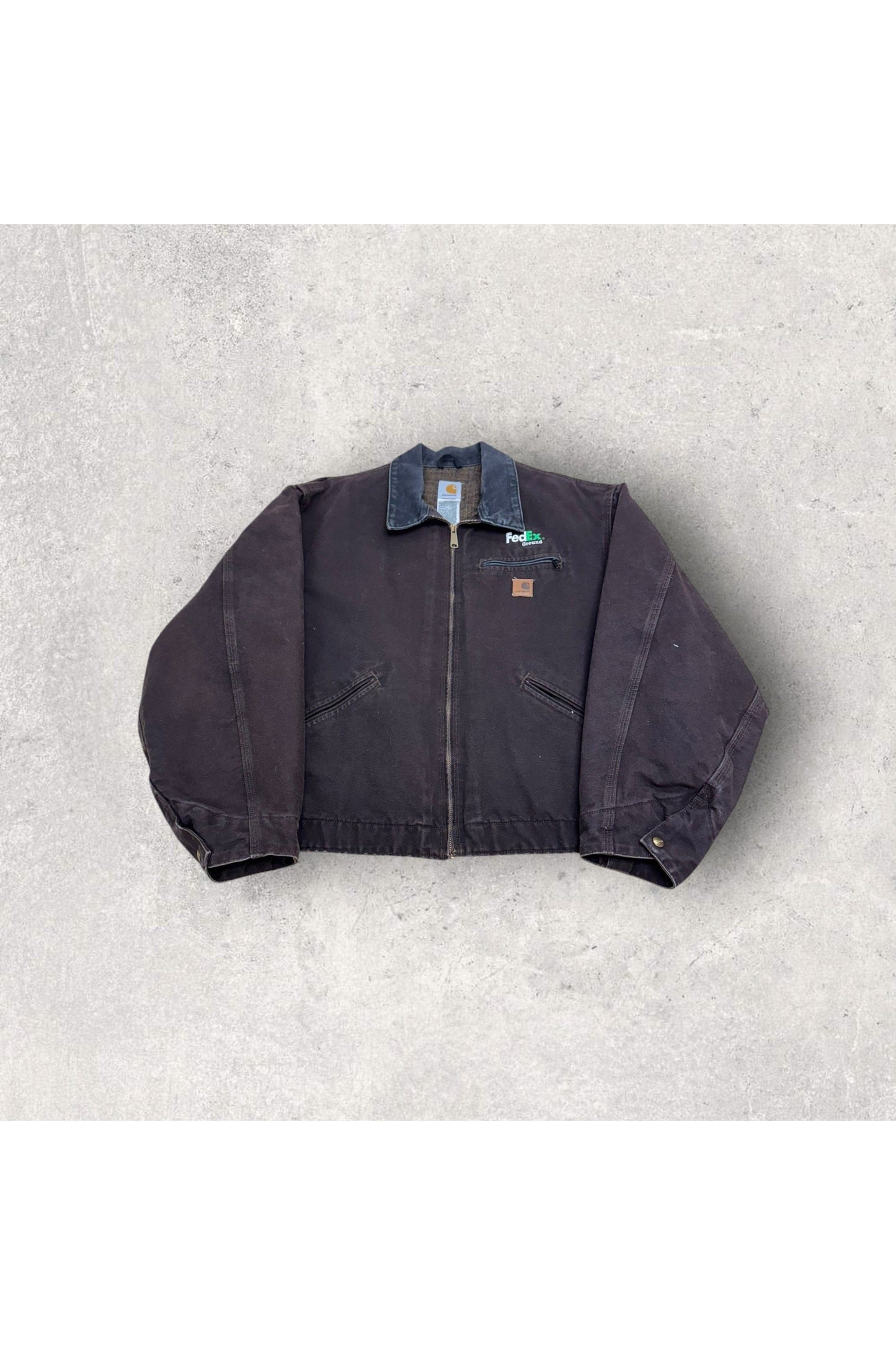 Vintage Carhartt Blanket Lined Detroit J97 DKB FedEx Ground Embroidered Workwear Jacket- 3XL