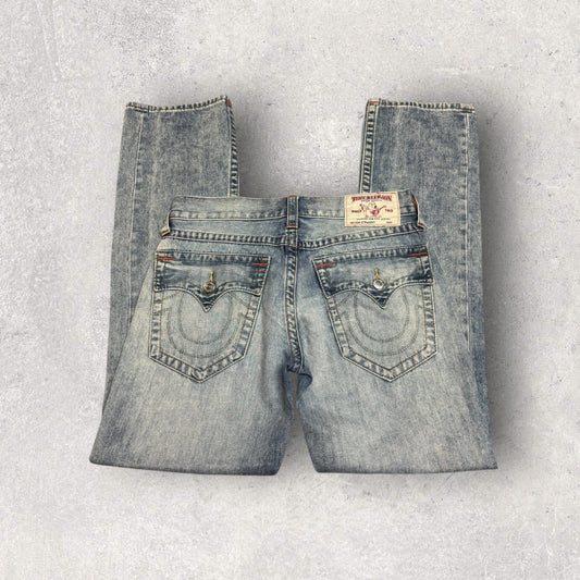 Vintage Y2K True Religion Straight Light Wash Jeans- SZ 31 x 32