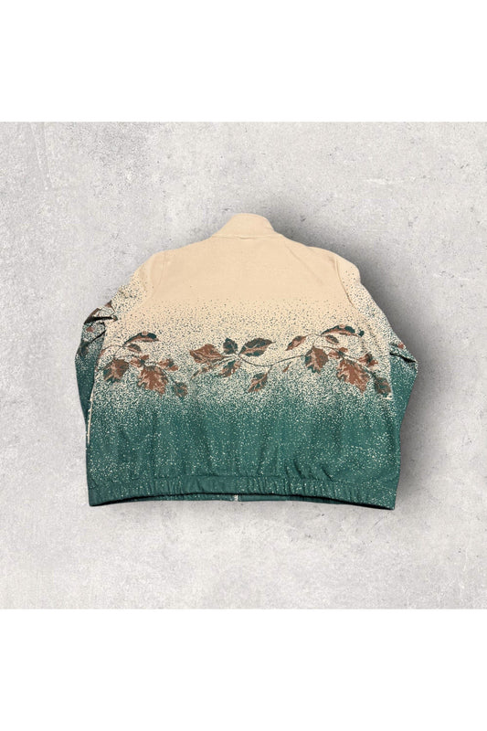 Vintage Tudor Court Women's Full Zip Nature Print Fleece Jacket- XXL