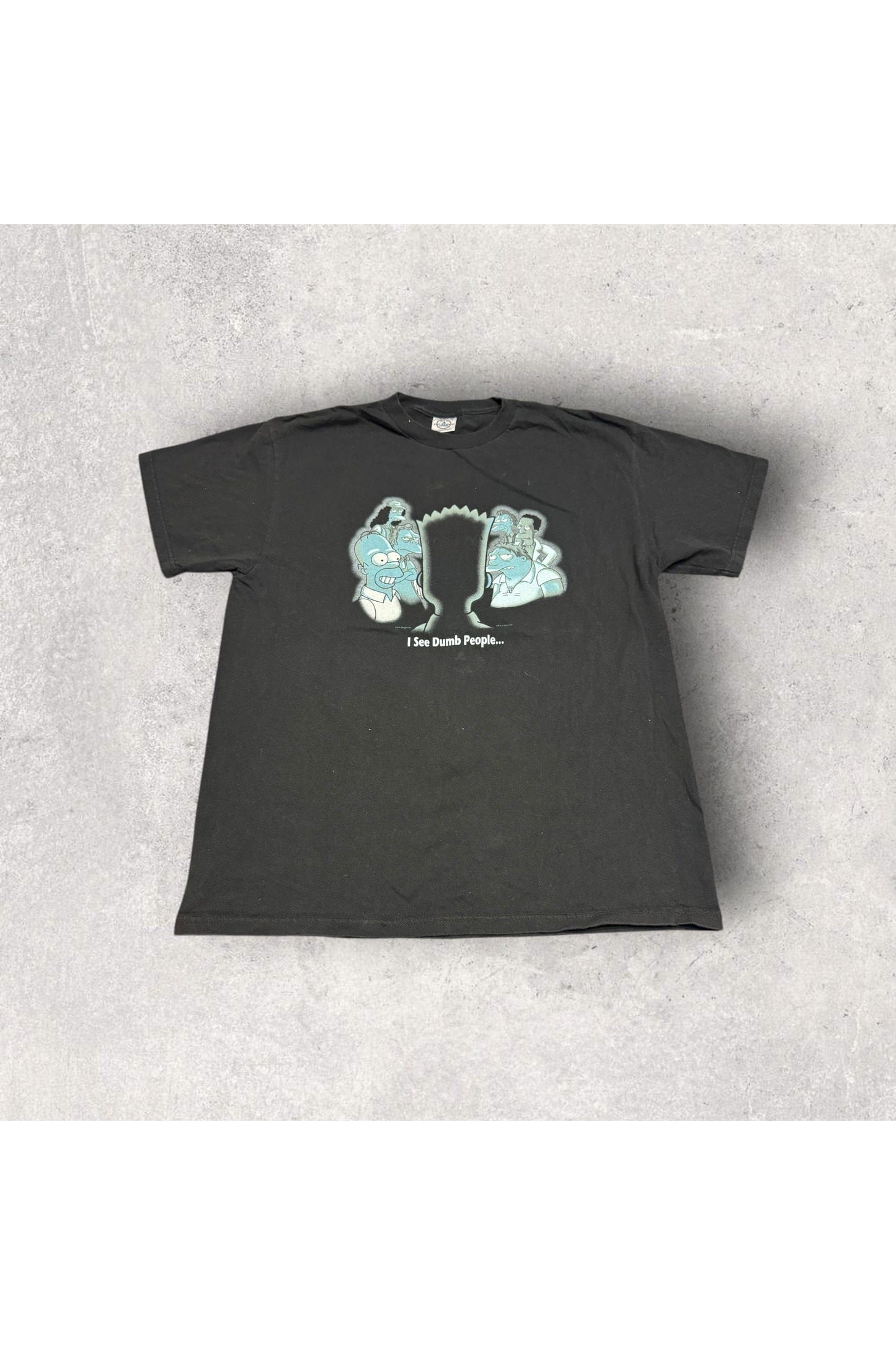 Vintage 2001 The Simpsons I See Dumb People TV Show Promo Tee- L