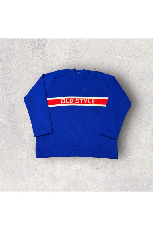 Vintage 70s Old Style Knit Sweater- XL